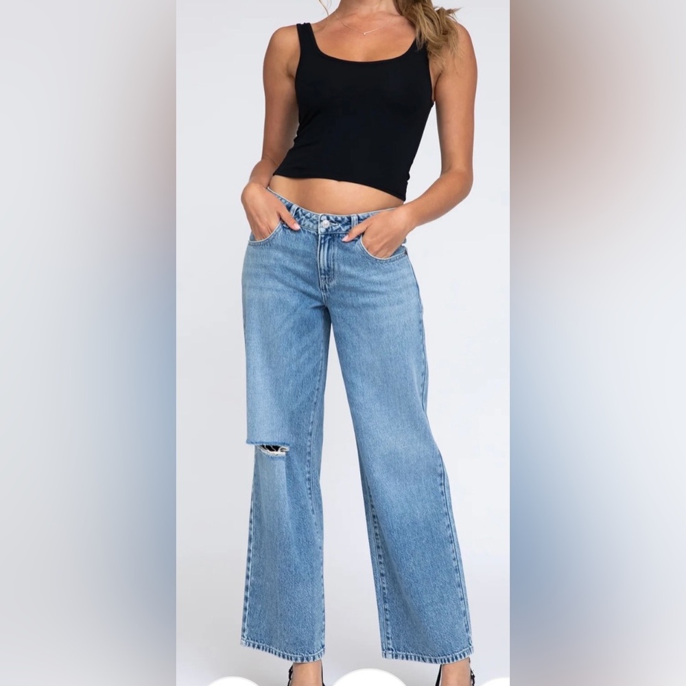 Rewash Bemore Effortless Collection Classic Rise A-Line Wide Leg Jeans
